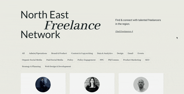 North East Freelance Network video screen recording